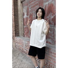 港风大码网红情侣麂皮绒宽松圆领短袖T恤XZ213-T061-P35控48，男装T恤，星座213