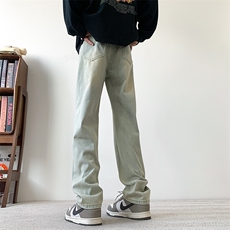 现货主推款加大码纯色直筒牛仔裤男XZ-310A-2BK305P50控78，男装牛仔裤，星座310A-2