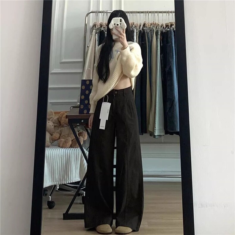 美拉阔腿牛仔裤女春秋宽松显瘦梨型身材裤子N09141-P50,男装牛仔裤,星座308B-2