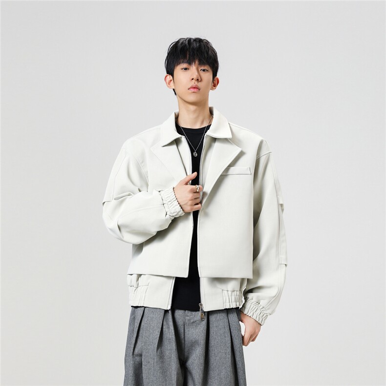 秋冬新款拼接结构皮衣夹克JK935-P95控158,男装夹克,电商A072
