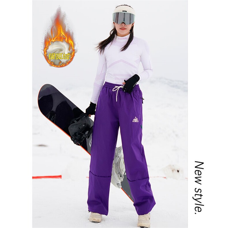 冬季新款登山裤加厚保暖银狐绒户外男滑雪裤K1076J加绒-P80控128,男装棉衣,电商A001