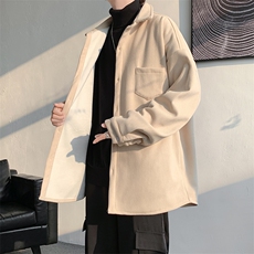 8XL-M灯芯绒加厚加绒长袖衬衫男加肥加大码衬衫外套CS501P65控78，男装衬衫，电商D206-1