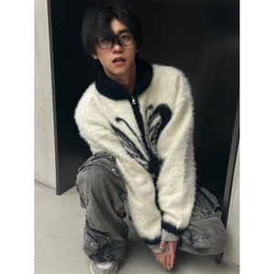网络图现货！水貂绒开衫外套高级设计感情侣蝴蝶针织衫RD533-P90图片