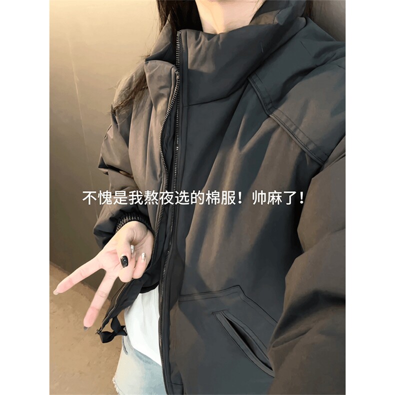 现货冬季美式休闲加厚雪山外套夹克立领纯色三防户外工装棉服,男装夹克,电商A443