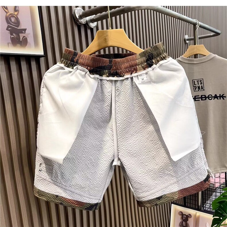 W9725-P45网图现货直筒宽松网红迷彩短裤美式复古潮牌休闲裤,男装牛仔裤,星座1608-2