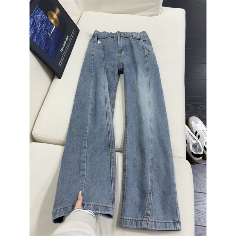 B221美式ins高街暗黑宽松直筒弯刀牛仔裤 LK25597-特P38控78图片