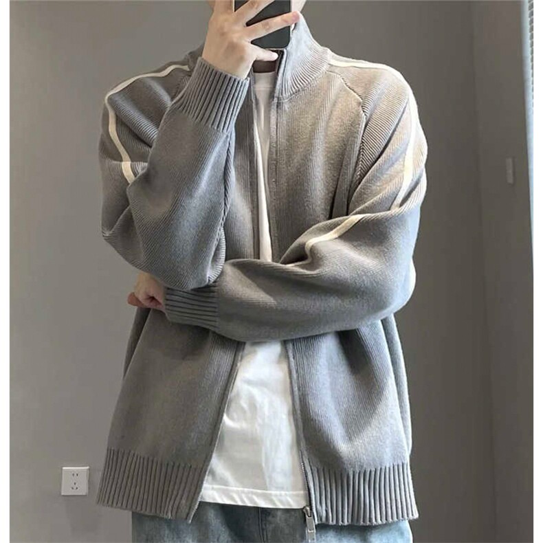网图84887-P70针织开衫男潮流秋季男士外套立领休闲宽松休闲毛衣,男装针织衫/毛衣,电商D310B