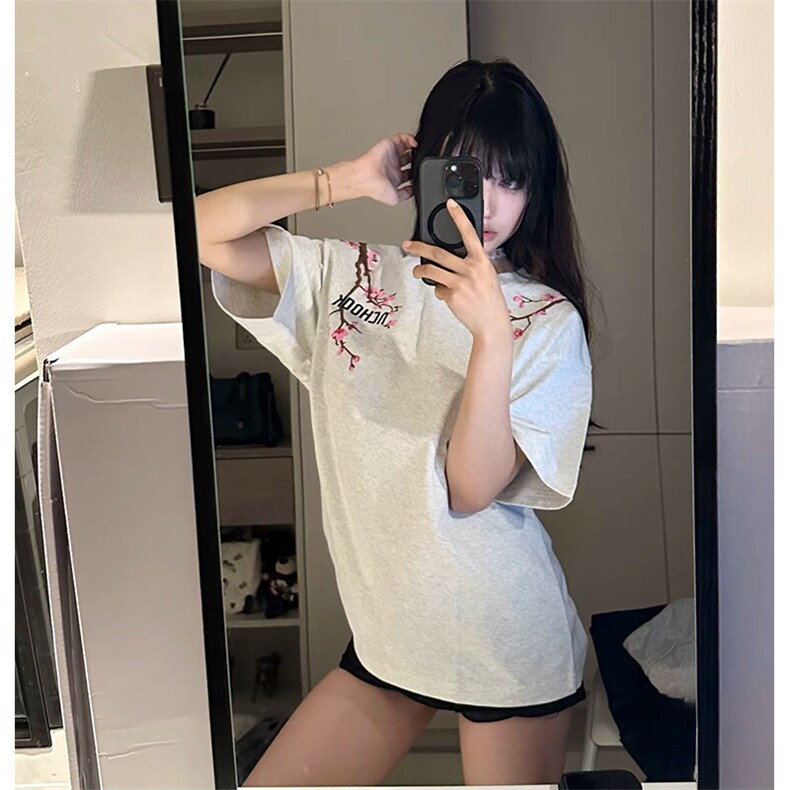 万针全刺绣工艺抖音得物高品质260克重磅纯棉双纱美式高街短袖T恤,男装T恤,电商A486