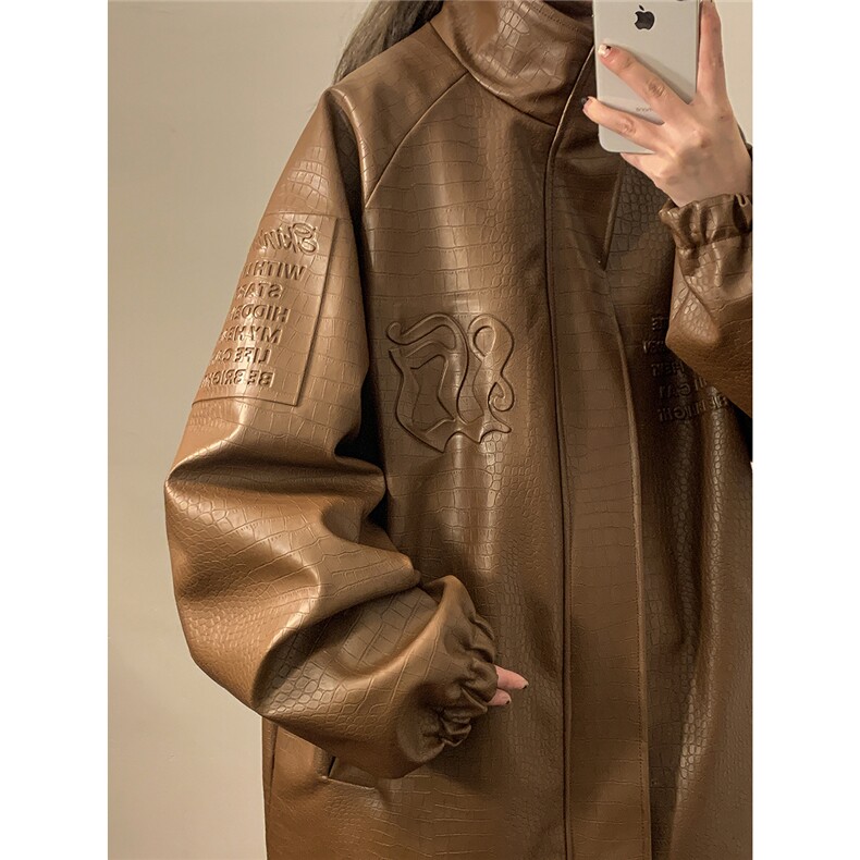 2026中性风鳄鱼纹钢印图案设计大码M-5XL潮流休闲夹克JK77749P95，男装夹克，星座227-7