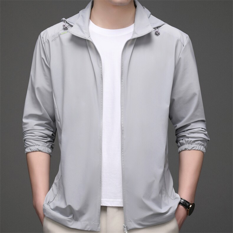 2024夏季新款男士舒适薄款防晒衣中青年连帽休闲防晒服男钓鱼P87,男装夹克,钱塘6003A(原)4033A