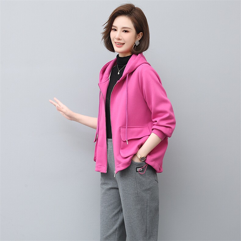 2023春季新款时尚休闲气质个性减龄拼接宽松休闲连帽外套,女装短外套,独衣靓