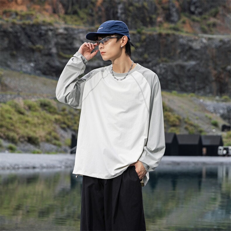 311B-1-35016-P50控90潮牌日系户外套头卫衣无缝拼接宽松休闲百搭，女装短外套，星座311B-1