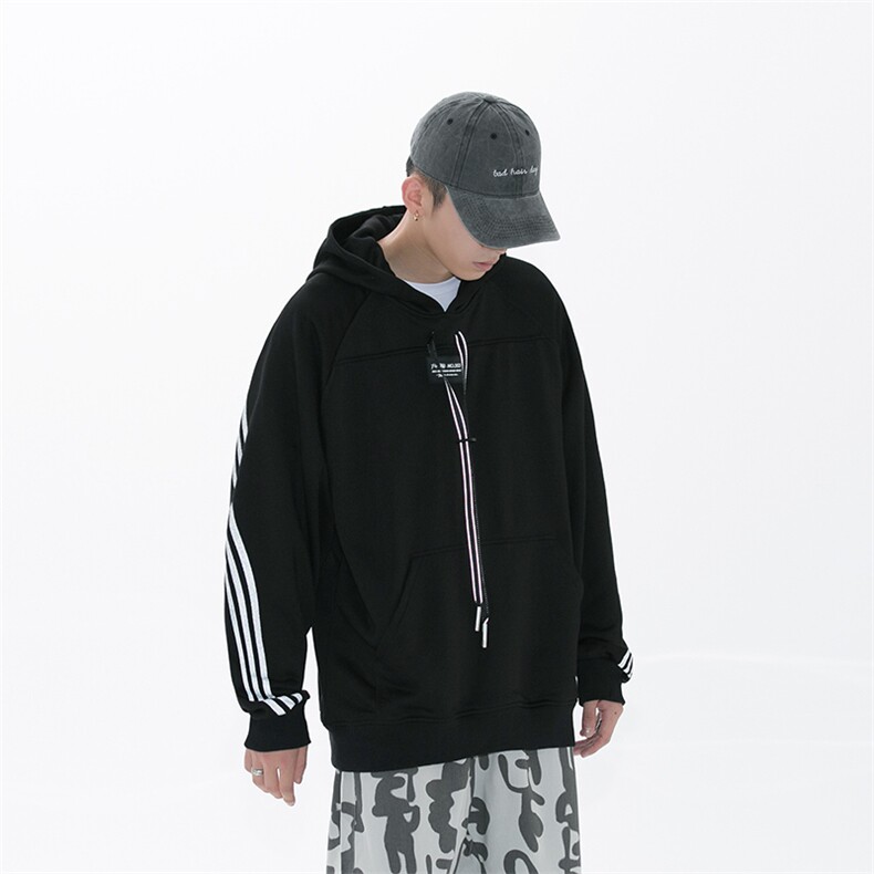 【】A003-HW3117-P55新款三条杠连帽卫衣男无影墙，男装卫衣，电商A003