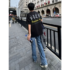 网图有货夏季哪吒印花短袖男女美式高街情侣t恤A431-P25，男装T恤，星座1505