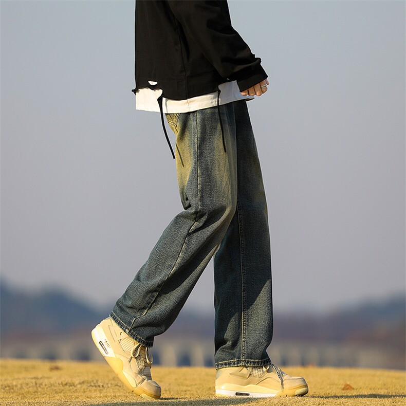 美式复古牛仔裤男款vibe裤子直筒裤D325K103P50,男装牛仔裤,电商D325