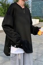 2021秋季新款长袖t恤男打底衫网红款排扣开叉上衣体恤衫T736-P28，男装T恤，星座512-4
