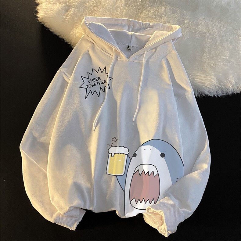 WY2137-P35 加绒款-P40 纯棉连帽卫衣男大码运动帽衫宽松薄外套男图片