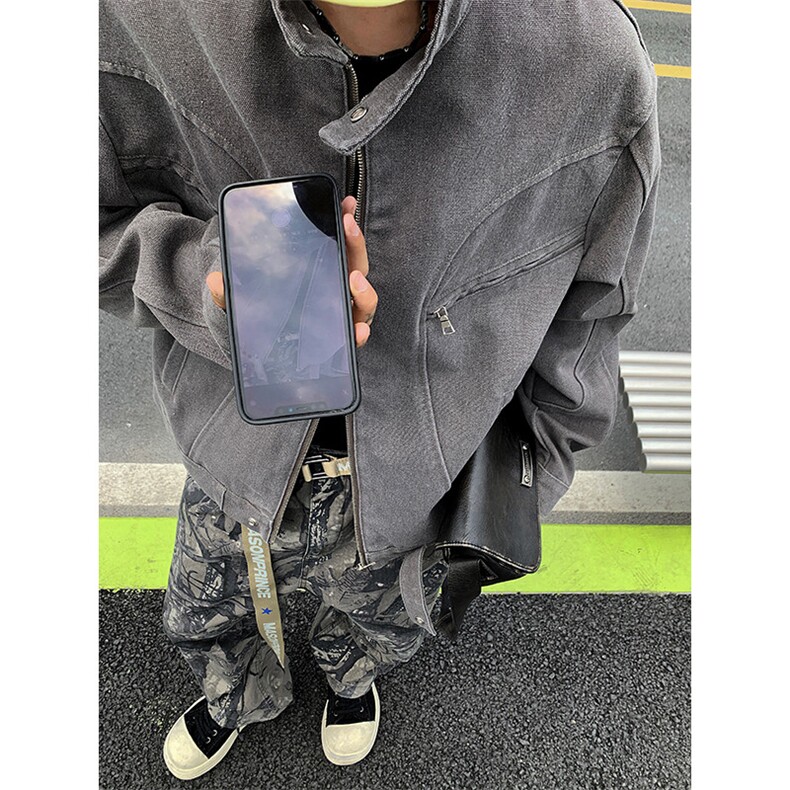 短款牛仔外套男潮高级感痞帅底特律夹克重工牛仔衣,男装夹克,星座410-6（原星座1304-1）