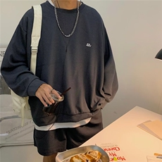 男潮流休闲套装宽松华夫格280克套装QTZ04P40，男装休闲套装，星座1116-2