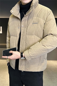 6606-L-4XL-P185标50绒店主风冬季休闲立领满印百搭男士羽绒服图片