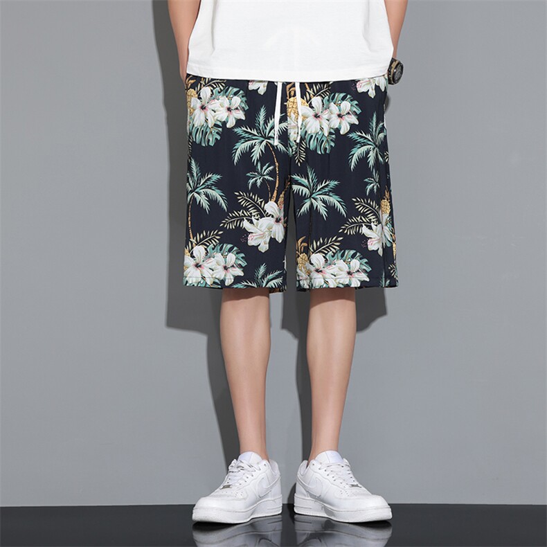 2024男装超薄冰丝新款潮流休闲百搭花短裤五分男裤D102-P35，男装牛仔裤，星座815-1（原A203A）