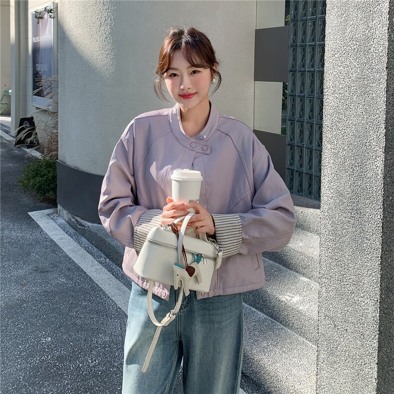 已出货春装新款~咖色皮衣外套女1楼南36-39吾爱衣-A21-P140-K268,女装皮衣,1C083