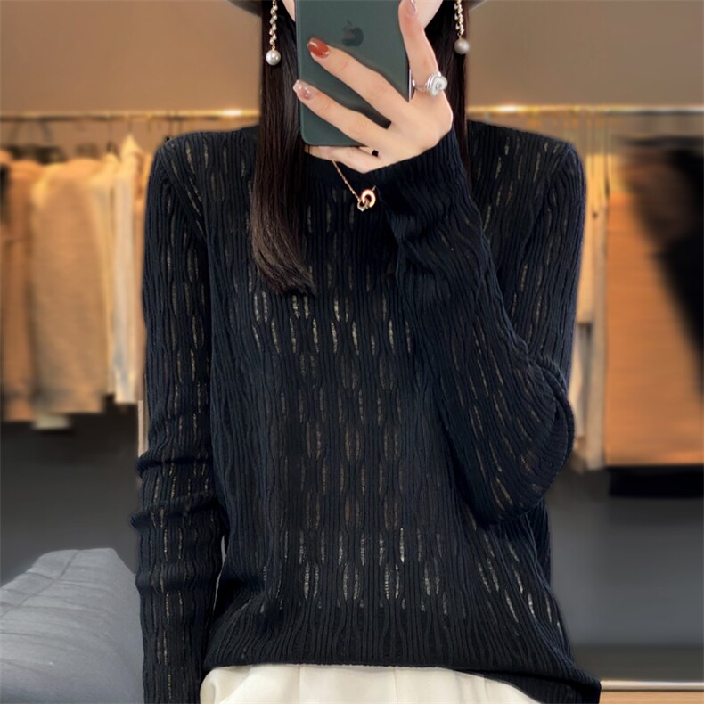 秋冬季新款纯色毛衣女长袖宽松显瘦百搭上衣,针织衫/毛衣,贵皇网供仓