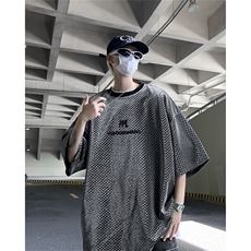 T2380P40控58冰丝夏季特殊渐变硅胶印花短袖T恤，男装T恤，电商B205