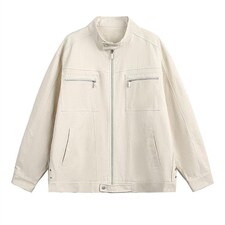 26春装高品质老钱风立领夹克外套男女美式潮牌拉链工装风宽松上衣，男装夹克，电商A486