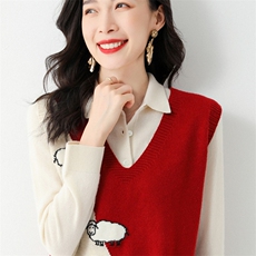 2025年秋季时尚百搭通勤简约休闲绵羊马甲，女装马甲，大美人包芯纱店