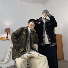 2021秋冬装ins港风男夹克衫翻领拼花呢外套JK60/P115限价138元，男装夹克，电商A089-1