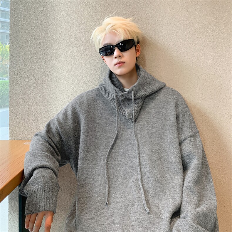 B415P75秋冬毛衣休闲男装打底衫时尚个性帽子可拆卸,男装针织衫/毛衣,星座512-6