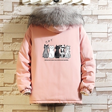 MM48100-P130冬季大毛领衣男士大码加厚袄男服砖墙，男装棉衣，电商A040A