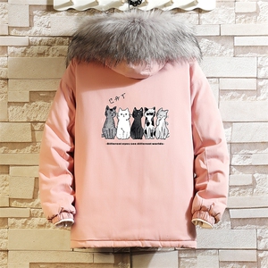 MM48100-P130 冬季大毛领衣男士大码加厚袄男服 砖墙图片