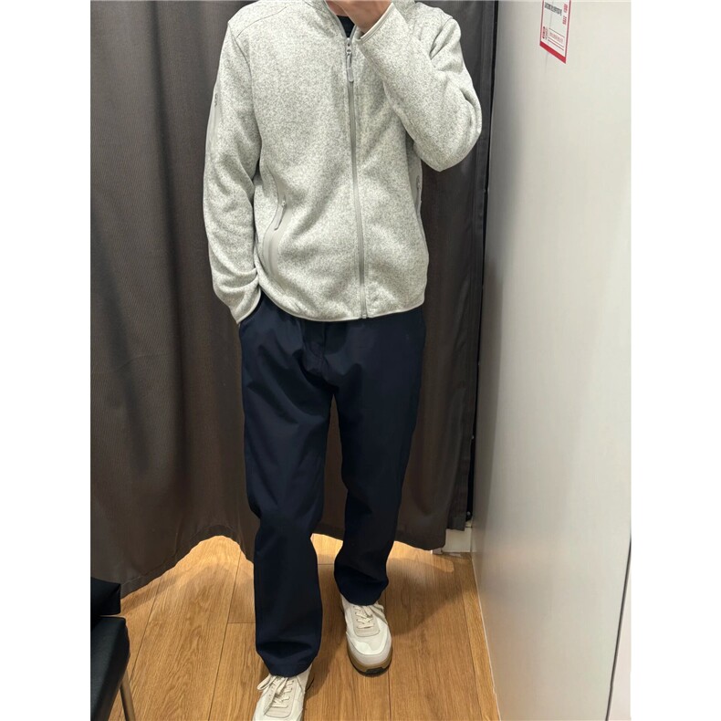 藏青色软壳冲锋裤男春秋季百搭防水三角标工装裤子弯刀户外登山裤,男装休闲裤,星座310A-4
