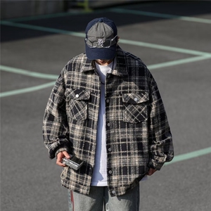 男简约标准青春流行格子百搭潮毛呢格子布W9231P65图片