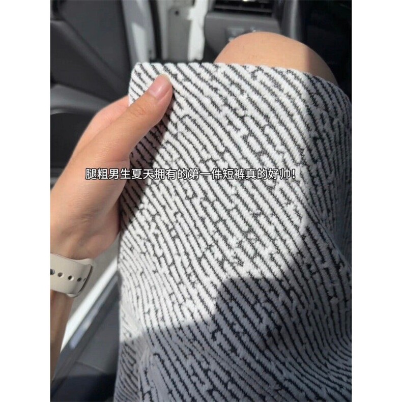 斑马纹运动短裤男生夏季薄款设计感大码中裤潮牌宽松直筒五分裤子,男装休闲裤,星座310A-4
