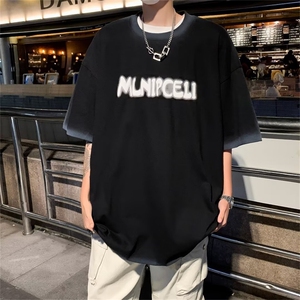 C428-P38 美式潮牌宽松短袖男2024夏季新款高街小众休闲T恤 现货图片