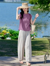 现货套装2026年夏季新款女装时尚气质阔腿裤两件套，女装套装/套裙，依万里