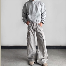 WY816-M-3XL-P39-现货！美式复古闪电刺绣连帽卫衣宽松套头上衣，男装卫衣，星座1811B