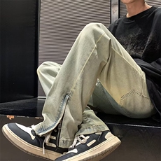 水洗黄泥染牛仔裤男款春秋美式复古vibe高街裤子G8826P45，男装牛仔裤，星座1116-2