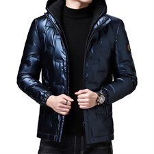 2021中年男拆卸帽亮面羽绒服休闲男冬装爸爸服外套XXH2086-P280图片