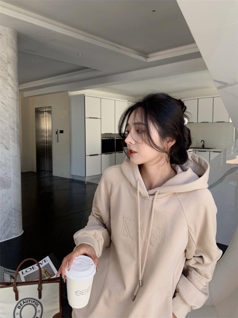 冬季新款加绒卫衣，女装卫衣/绒衫，卡希妮(5F)