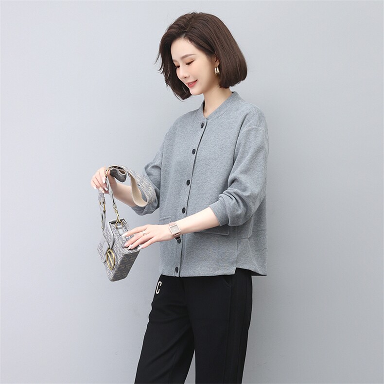 卫衣开衫外套女春秋2025年新款大码宽松显瘦中年妈妈薄款休闲上衣，女装卫衣/绒衫，独衣靓