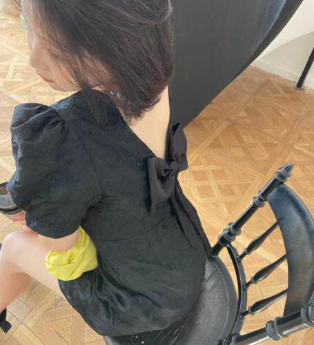 露背蝴蝶结连衣裙，女装连衣裙，ceelphy