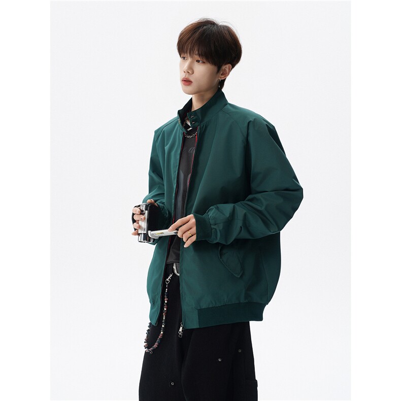 美式复古棒球服外套男春秋季潮牌拉链立领夹克宽松上衣服JK005,男装夹克,电商B312