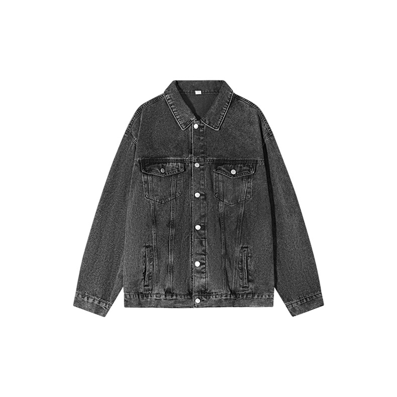 春秋重磅水洗牛仔外套男潮港风宽松情侣工装翻领夹克JK00925/P85，男装工装外套，电商B316