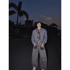 美式牛仔裤子男女情侣秋季潮牌宽松大码直筒水洗阔腿长裤NZB398，男装牛仔裤，星座516A