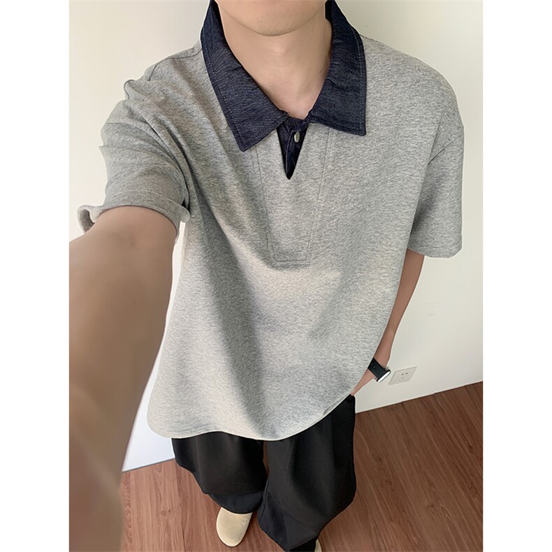翻领短袖polo衫男潮牌夏季t恤韩版修身潮流百搭体恤上T06-P48,男装Polo衫,星座308B-2