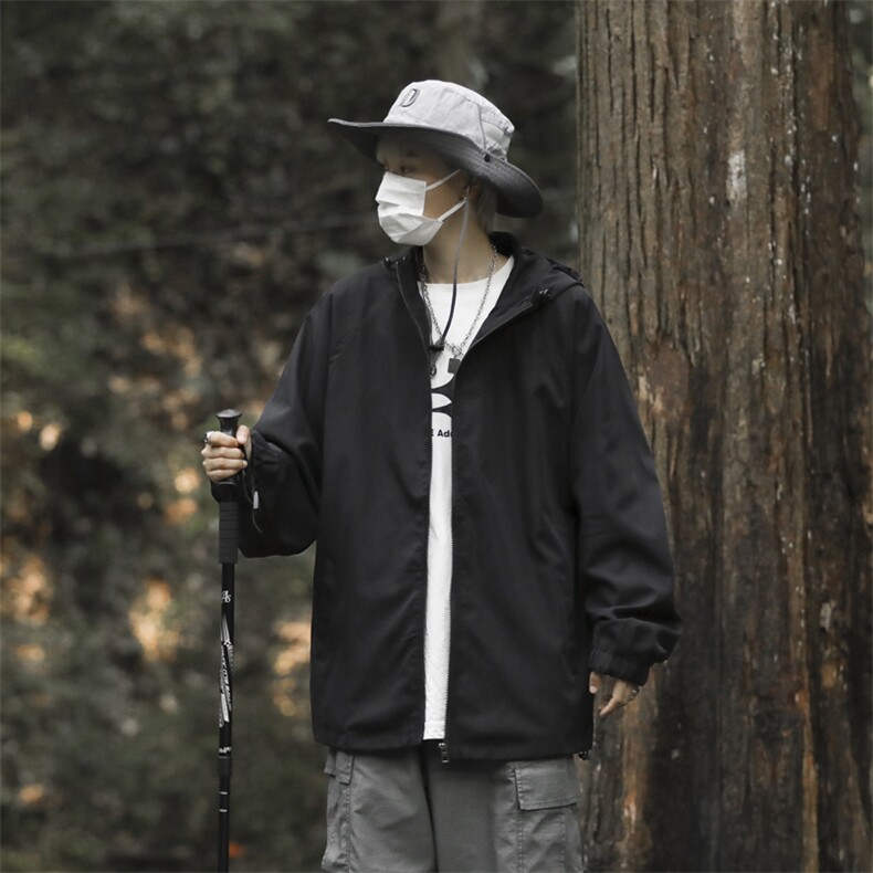 冲锋衣夹克男韩版潮流宽松百搭纯色户外2024秋冬ins外套W6133-P49,男装夹克,星座412-3